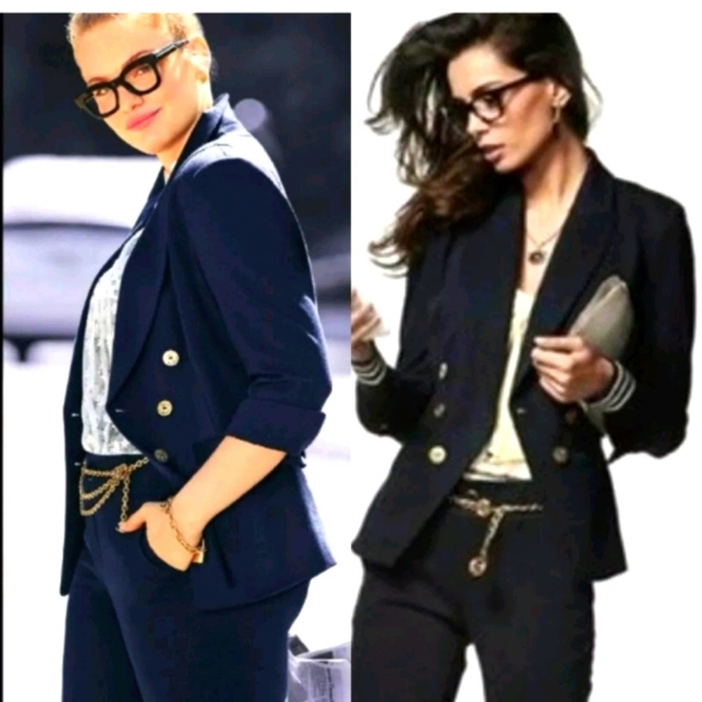 CAbi Grand Slam Navy Nautical Blazer Size 10